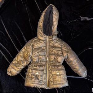 Pink Platinum Gold Puffer Jacket for Kids 3T